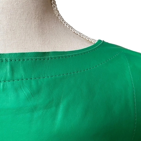 DROMe Green Lamb Leather Sleeveless Cutout Top XS | Italian Designer Luxury - Picture 11 of 16